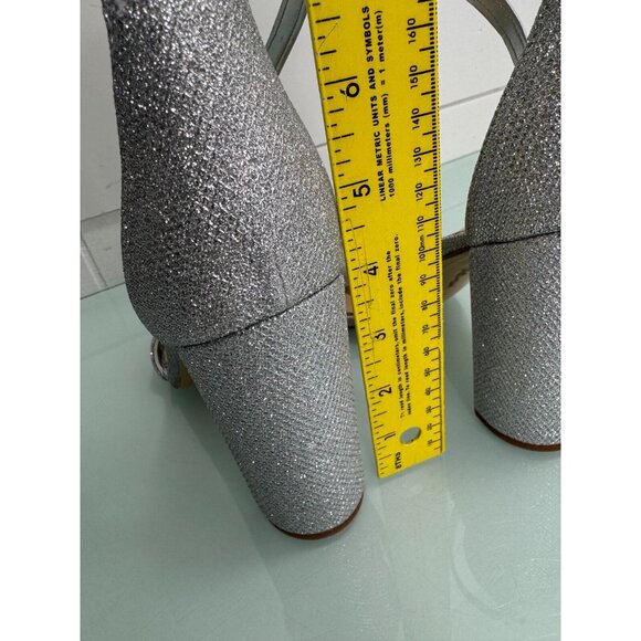 Sam Edelman Yaro Women's 9.5 Ankle Strap Blocked Heels Shoes Shimmer Bling - Picture 2 of 16